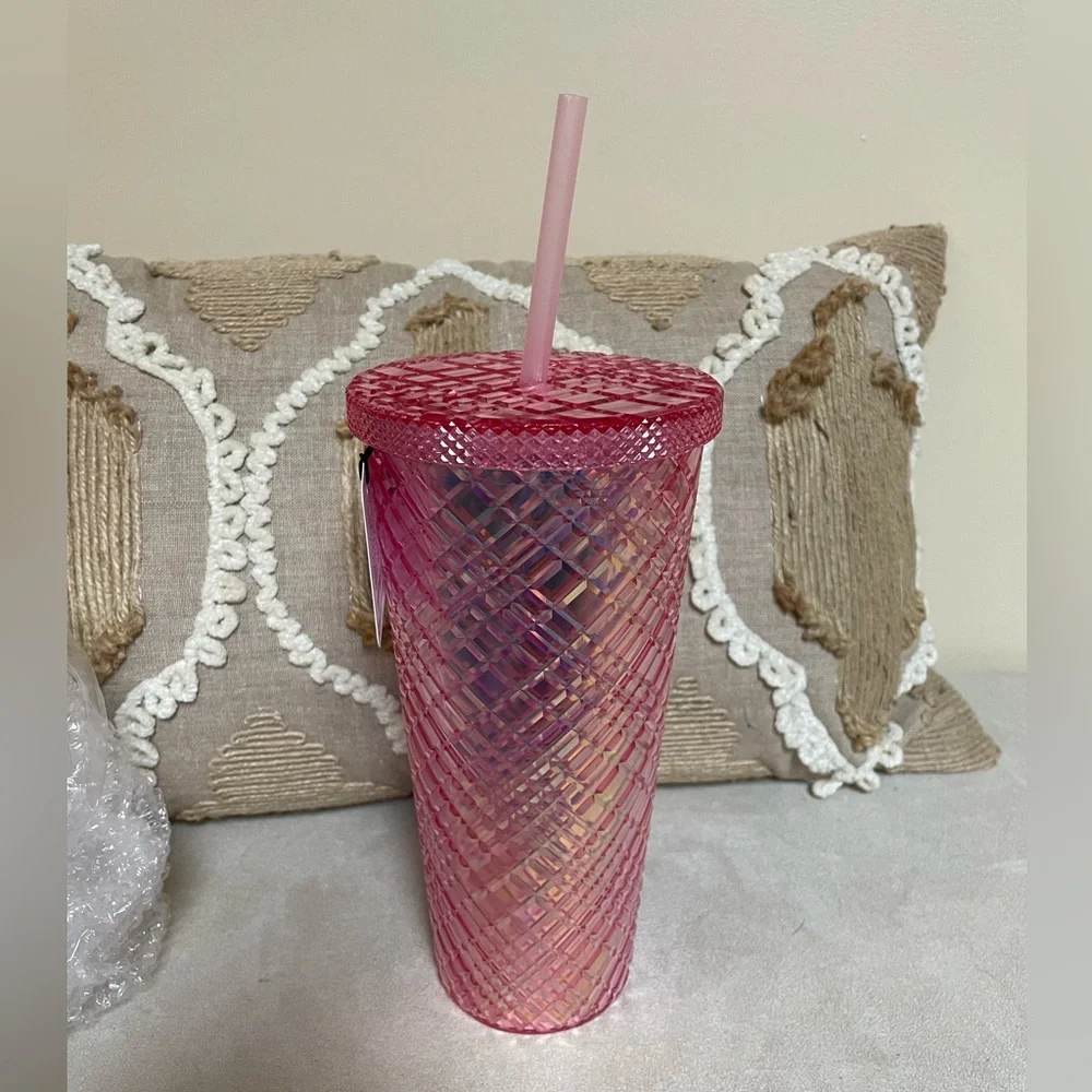 Blush Pink Diamond Cut Tumbler/Cup - Picture 1 of 4